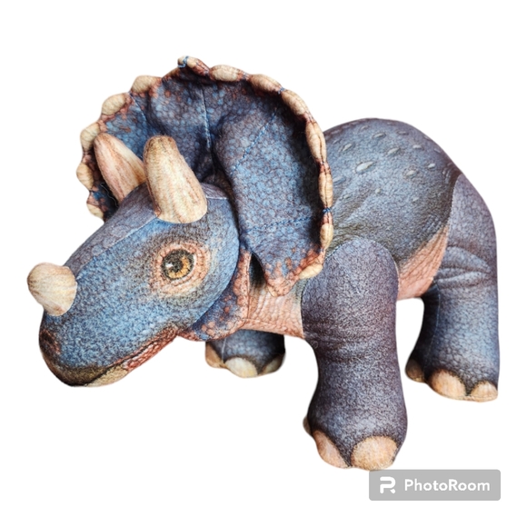 Vintage Jurassic Park Triceratops Plush Stuffed Animal Dinosaur Dakin 1992 EUC - Picture 4 of 13